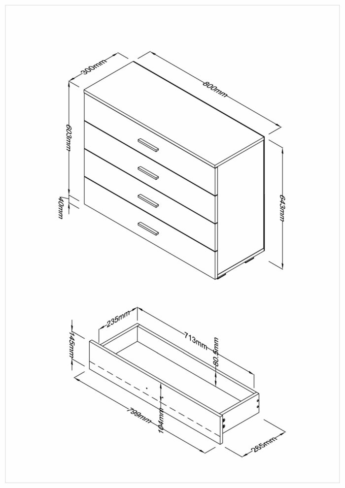 Core Lido low 4 drawer chest-36426