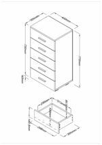 Core Lido 5 narrow chest of drawers-36440