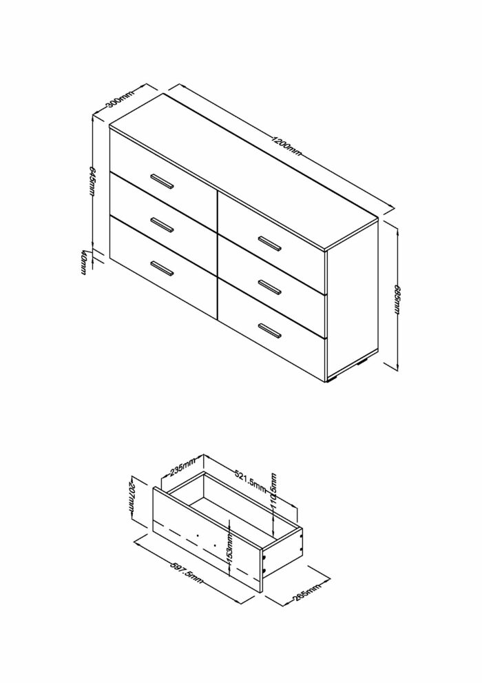 Core Lido 3+3 chest of drawers-36448