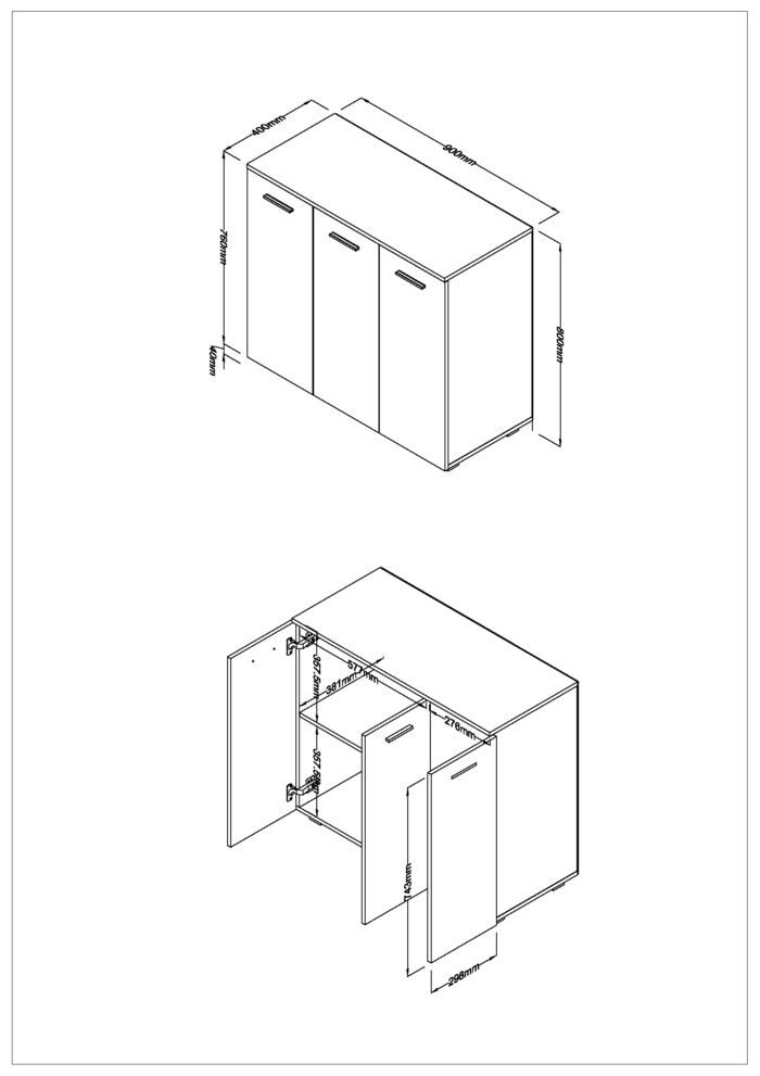 Core Lido 3 door sideboard-36499