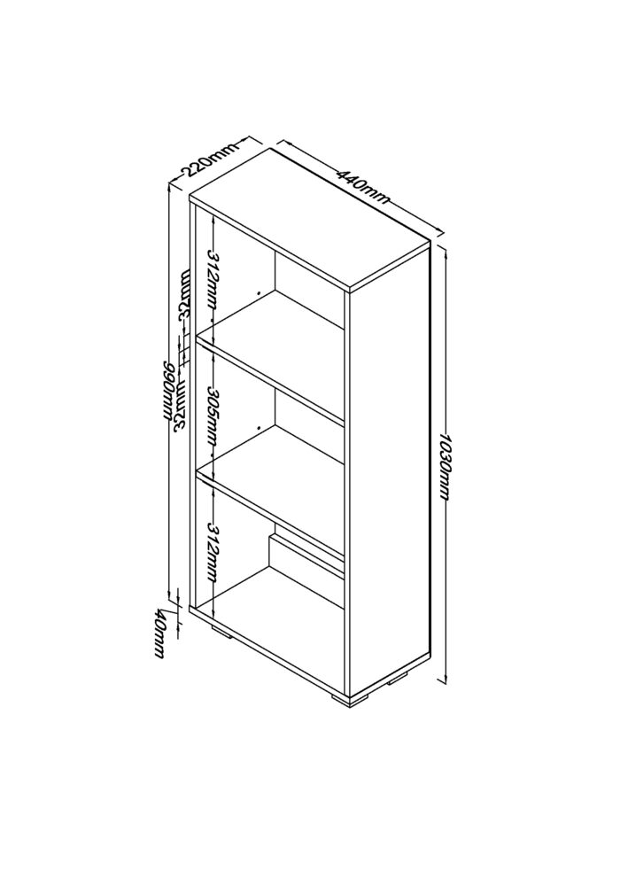 Core Lido low narrow bookcase-36507
