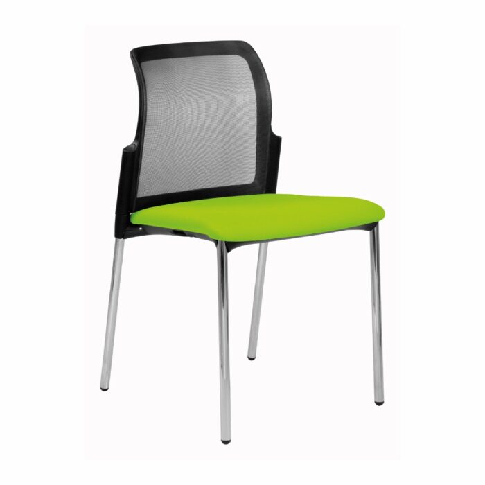 Elite Leola Mesh Back 4 Legged Chair with Polypropylene Shell & Upholstered Seat-0