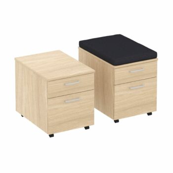 Elite 2 Drawer Low Mobile Pedestal - Optional Seat Pad, 10 Colour Options-0