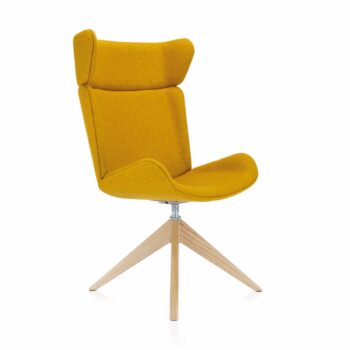 Elite Myla High Back Fully Upholstered with Swivel Wooden Pyramid Base-0