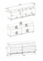 Core Vision widescreen TV unit, white-36547