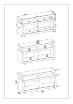 Core Vision flat screen TV unit, white gloss-36559