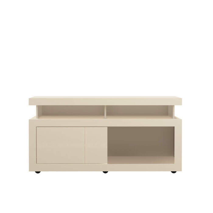 Core Vision flat screen TV unit, white gloss-0