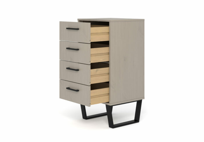 Core Grey Texas 4 drawer narrow chest-36597