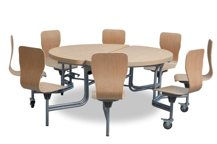Spaceright 8 Seat Primo Round Mobile Folding Table - Multiple Seat and Colour Options-38478