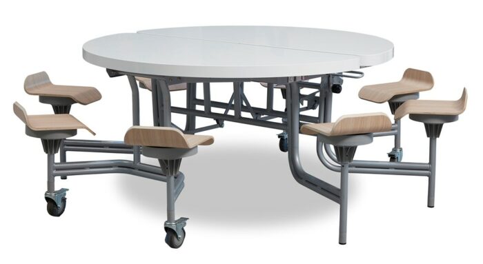 Spaceright 8 Seat Primo Round Mobile Folding Table - Multiple Seat and Colour Options-0