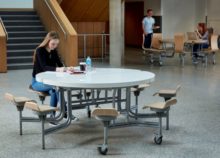 Spaceright 8 Seat Primo Round Mobile Folding Table - Multiple Seat and Colour Options-38482
