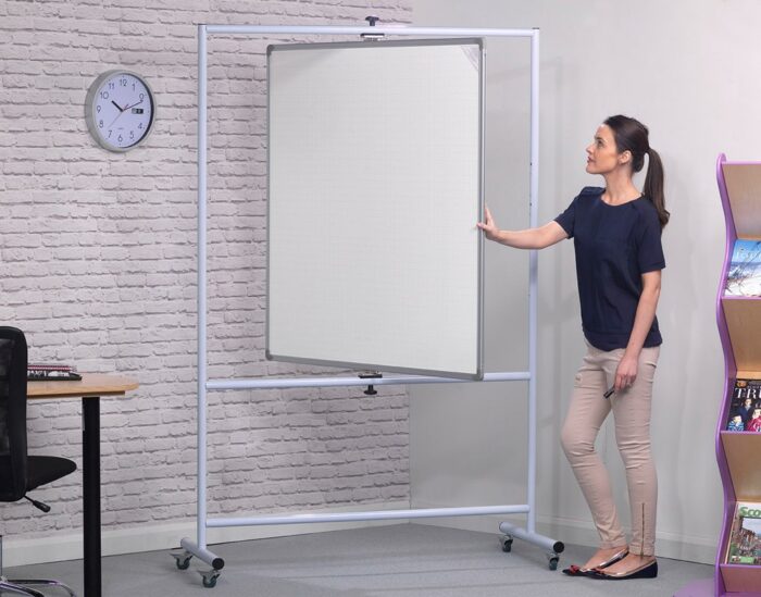 Spaceright Non-Magnetic Mobile Pivot Writing Board - Multiple Size Options-38893