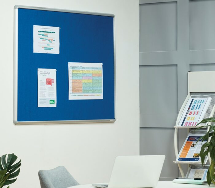 Spaceright SmartShield Aluminium Framed Noticeboard - Multiple Size and Colour Options-38796