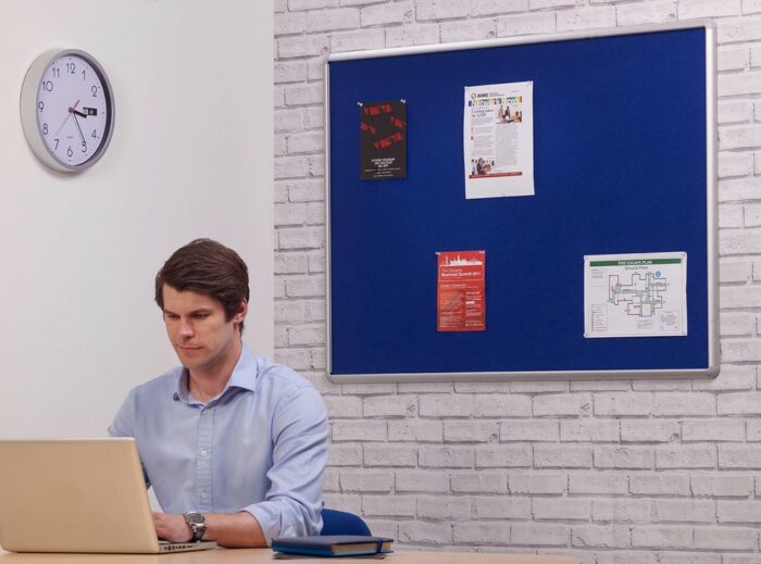 Spaceright SmartShield FlameShield Aluminium Framed Noticeboard - Multiple Size and Colour Options-38632