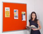 Spaceright Accents FlameShield Aluminium Framed Noticeboard - Multiple Size and Colour Options-38560