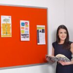 Spaceright Accents Aluminium Framed Noticeboard - Multiple Size and Colour Options-38732