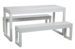 Spaceright Cube Set (Table & 2 x Benches) - Oak and White Finishes-0
