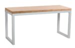 Spaceright Cube Set (Table & 2 x Benches) - Oak and White Finishes-38452