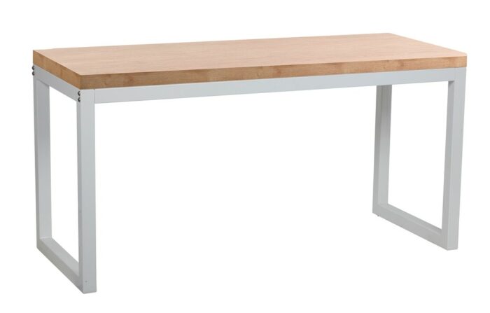 Spaceright Cube Set (Table & 2 x Benches) - Oak and White Finishes-38452