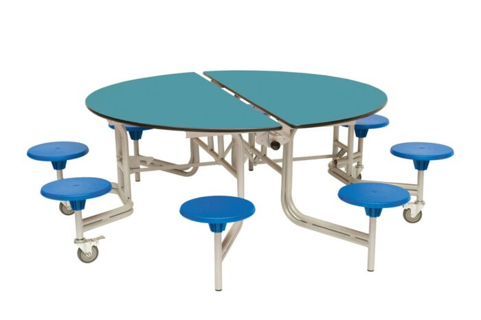 Spaceright Eight Seat Round Mobile Folding Table - Multiple Size and Colour Options-38494