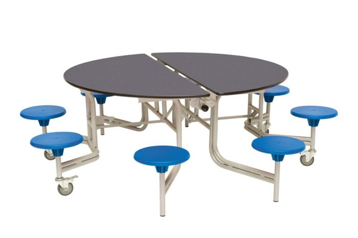 Spaceright Eight Seat Round Mobile Folding Table - Multiple Size and Colour Options-38492