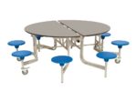 Spaceright Eight Seat Round Mobile Folding Table - Multiple Size and Colour Options-38497