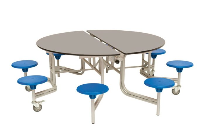 Spaceright Eight Seat Round Mobile Folding Table - Multiple Size and Colour Options-38497