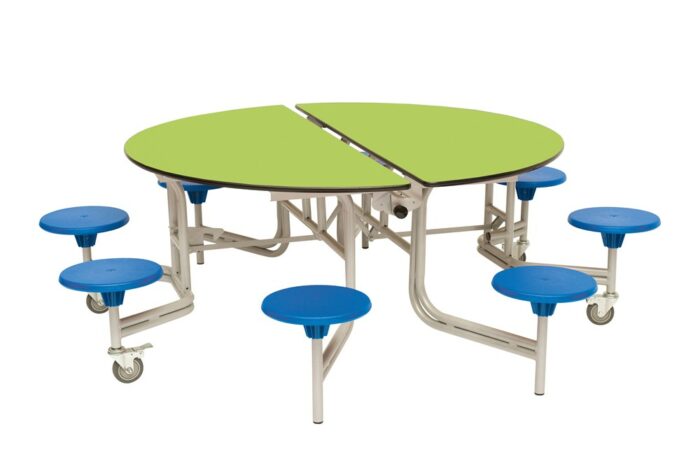 Spaceright Eight Seat Round Mobile Folding Table - Multiple Size and Colour Options-38496