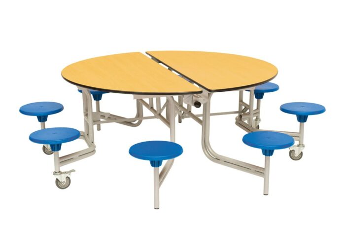 Spaceright Eight Seat Round Mobile Folding Table - Multiple Size and Colour Options-38489