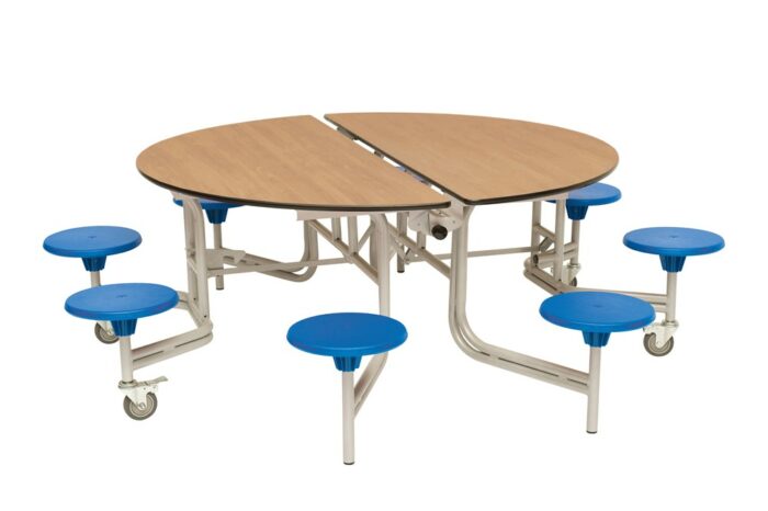 Spaceright Eight Seat Round Mobile Folding Table - Multiple Size and Colour Options-38493