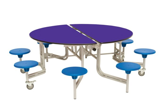 Spaceright Eight Seat Round Mobile Folding Table - Multiple Size and Colour Options-38487