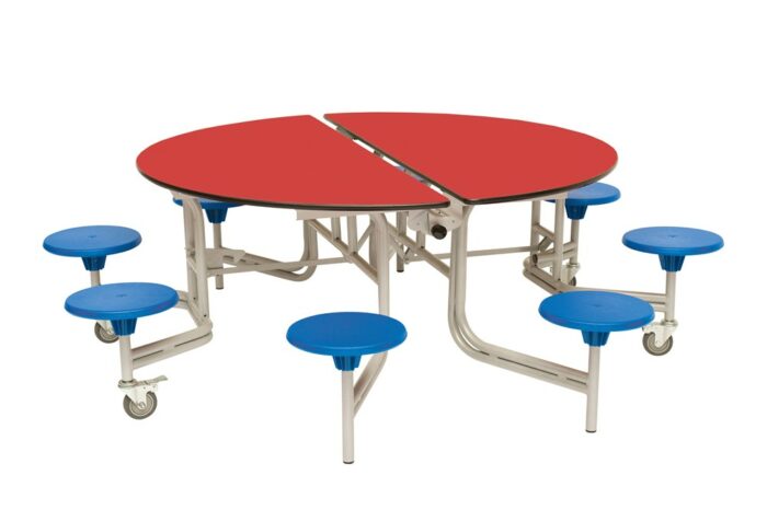Spaceright Eight Seat Round Mobile Folding Table - Multiple Size and Colour Options-38498
