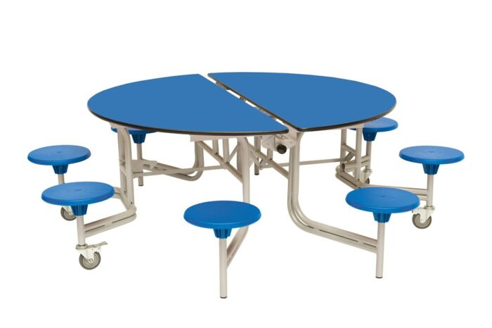 Spaceright Eight Seat Round Mobile Folding Table - Multiple Size and Colour Options-38485