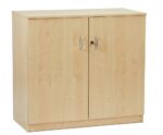 Spaceright Lockable Storage Cupboard - Beech-0