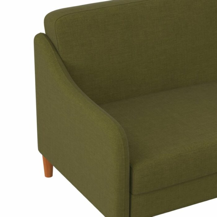 Dorel Jasper Coil Sprung Sofa Bed in Green Linen Fabric-39797