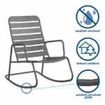 Novogratz Roberta Indoor or Outdoor Rocker Rocking Chair in Charcoal-39123
