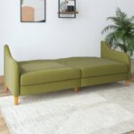 Dorel Jasper Coil Sprung Sofa Bed in Green Linen Fabric-39795