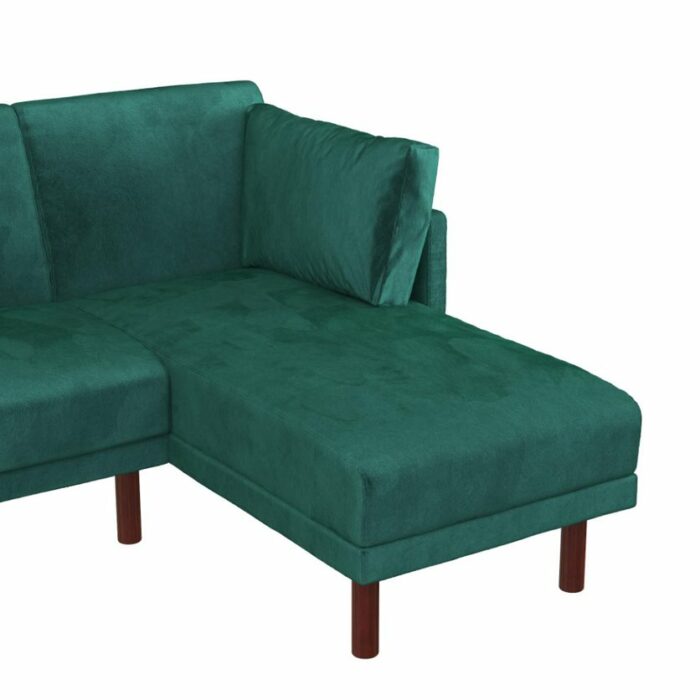 Dorel Clair Coil Reversible Sofa Bed in Green Velvet-39535