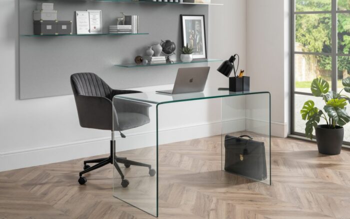 Julian Bowen Amalfi Bent Glass Desk-38983