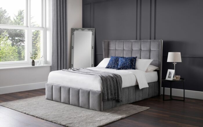 Julian Bowen Gatsby Storage Ottoman Bed - Light Grey - Multiple Size Options-0