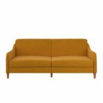 Dorel Jasper Coil Sprung Sofa Bed in Mustard Linen Fabric-39850