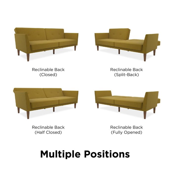 Dorel Novogratz Regal Sofa Bed - Mustard Linen-39672