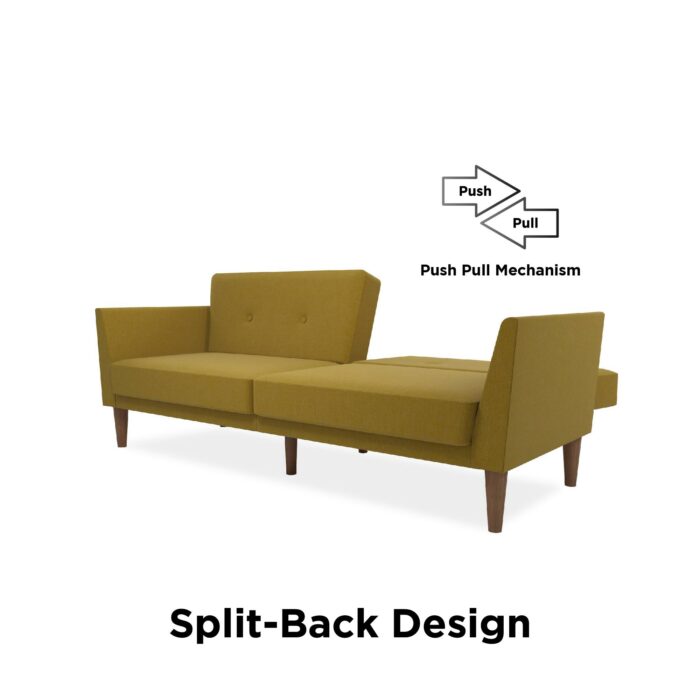 Dorel Novogratz Regal Sofa Bed - Mustard Linen-39668