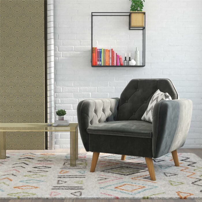 Dorel Novogratz Teresa Memory Foam Accent Chair - Grey Velvet-40263
