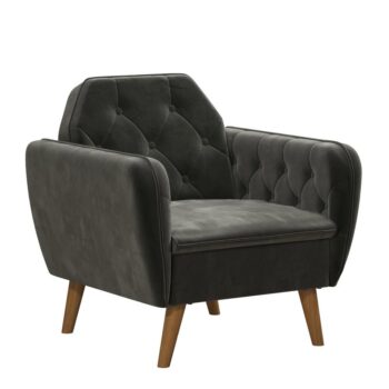 Dorel Novogratz Teresa Memory Foam Accent Chair - Grey Velvet-0