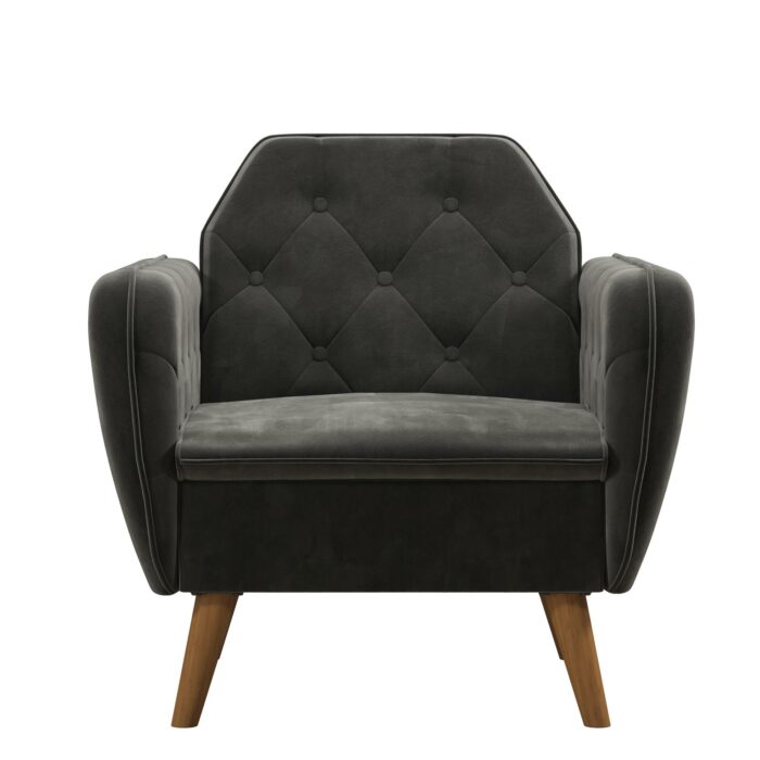 Dorel Novogratz Teresa Memory Foam Accent Chair - Grey Velvet-40259