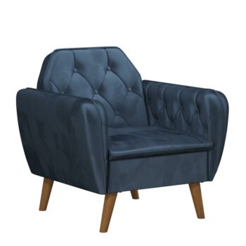 Dorel Novogratz Teresa Memory Foam Accent Chair - Blue Velvet-0