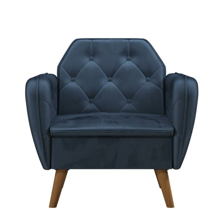 Dorel Novogratz Teresa Memory Foam Accent Chair - Blue Velvet-40240