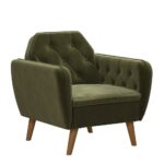 Dorel Novogratz Teresa Memory Foam Accent Chair - Green Velvet-0