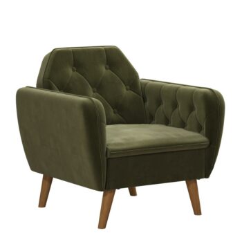 Dorel Novogratz Teresa Memory Foam Accent Chair - Green Velvet-0